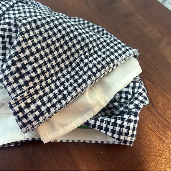 J. Crew Hayden Kickout Crop Gingham Linen Pants Navy Blue White Women’s Size 12 - Picture 15 of 16